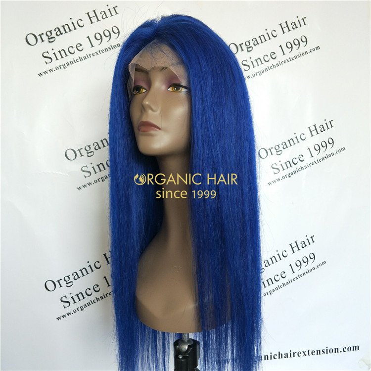 Best quality Luxury Brazilian hair wigs-20 inch Blue wig GT48